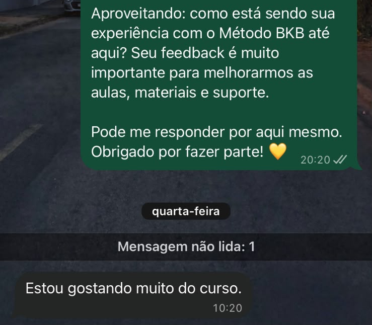 Estou gostando muito do curso.